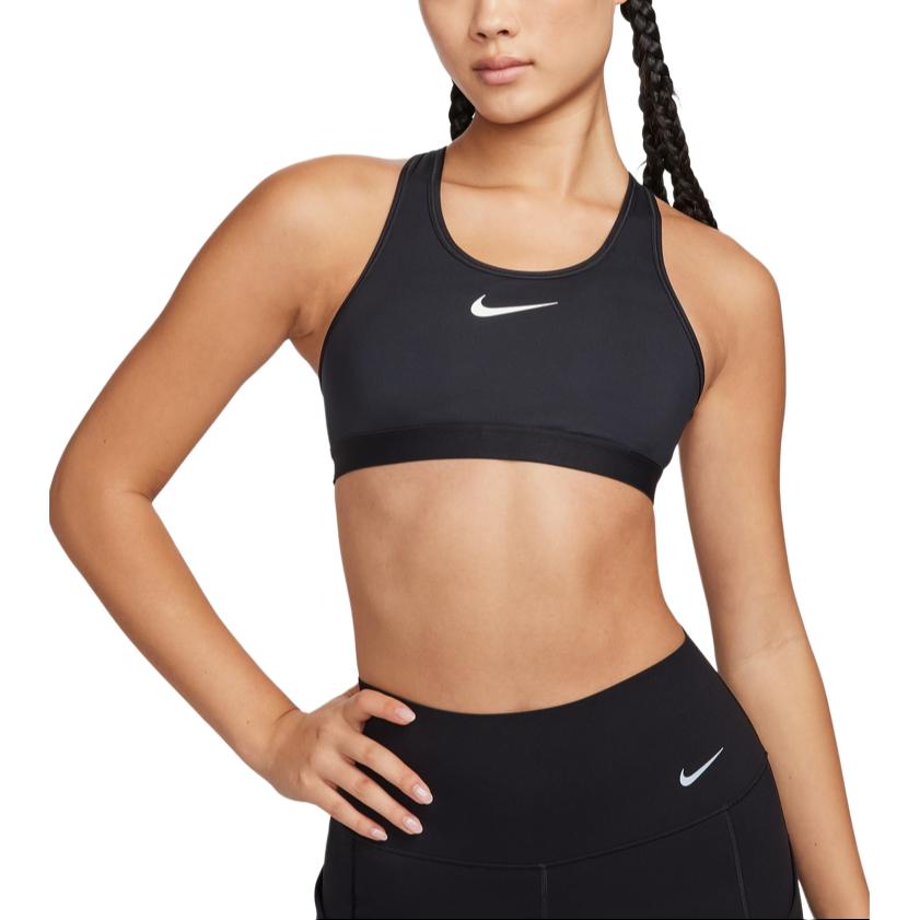 (Women) Nike High-Support Sports Bra Black with Adjustable Fit and Swoosh Logo. DX6816-010