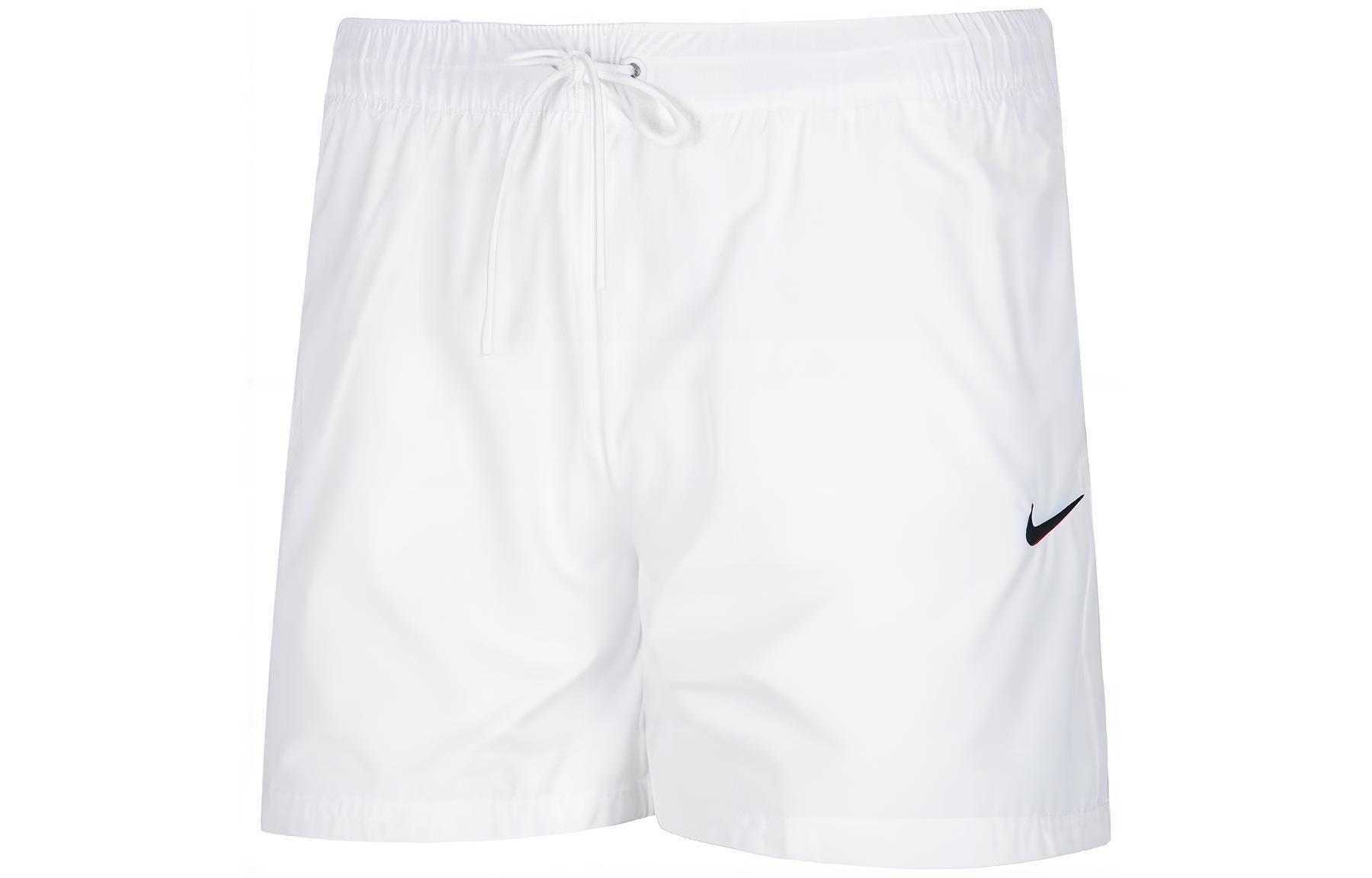 (Women) Nike High-Waist Logo Drawstring Quick-Dry Shorts White DM6761-100