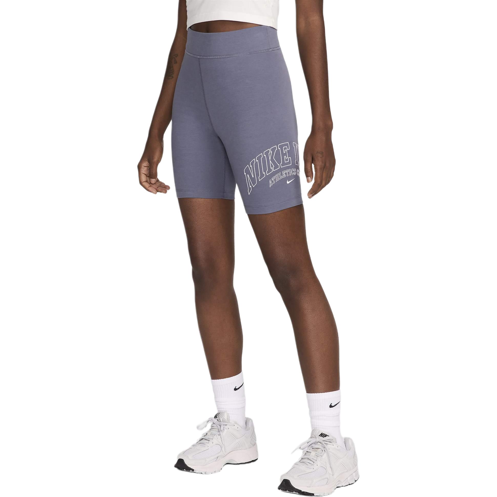 (Women) Nike High-Waisted 8" Biker Shorts Purple - Casual Solid Print Shorts HJ6521-003