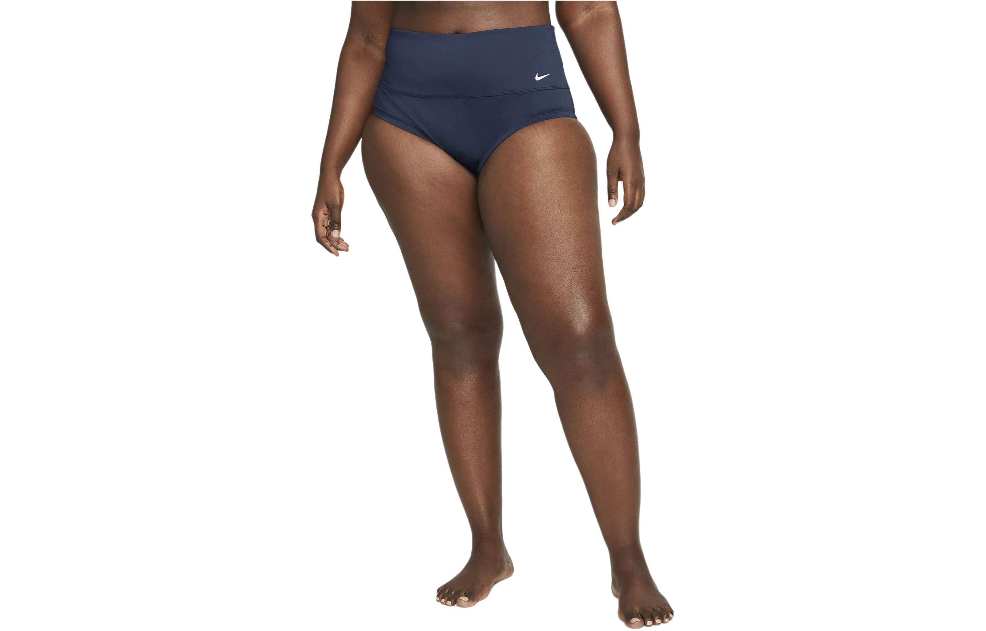 (Women) Nike High-Waisted Bikini Swim Bottom Navy Blue NESSA276-440