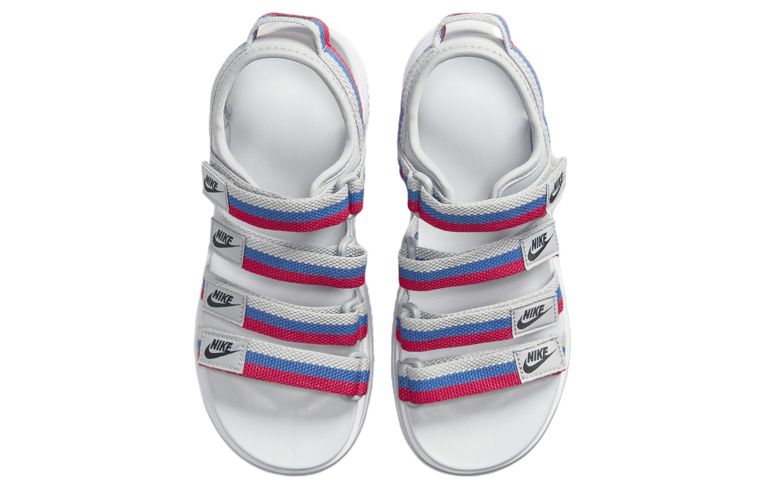 Shop (W) 나이키 아이콘 클래식 찍찍이 벨크로 통굽 샌들 (화이트 블루 레드) DH0223-003