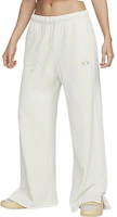 (Women) Nike Ivory Mid-Rise Drawstring Wide-Leg Sweatpants FQ8045-020 (Women) Nike Ivory Mid-Rise Drawstring Wide-Leg Sweatpants FQ8045-020