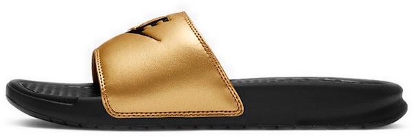 (Women) Nike JDI Benassi Slides 'Black Metallic Gold' 343881-014 (Women) Nike JDI Benassi Slides 'Black Metallic Gold' 343881-014
