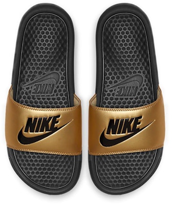 (Women) Nike JDI Benassi Slides 'Black Metallic Gold' 343881-014 Lookbook (Women) Nike JDI Benassi Slides 'Black Metallic Gold' 343881-014