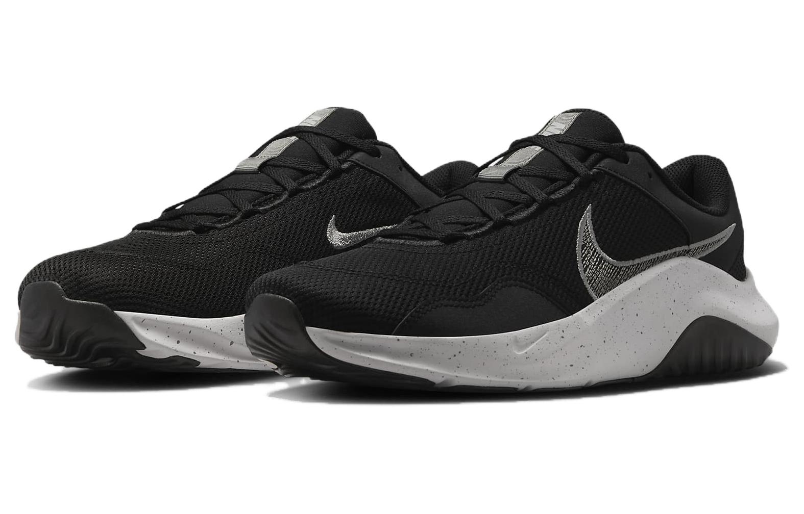 Lookbook Nike Legend Essential 3 防滑耐磨 低筒 跑步鞋 男款 黑白色