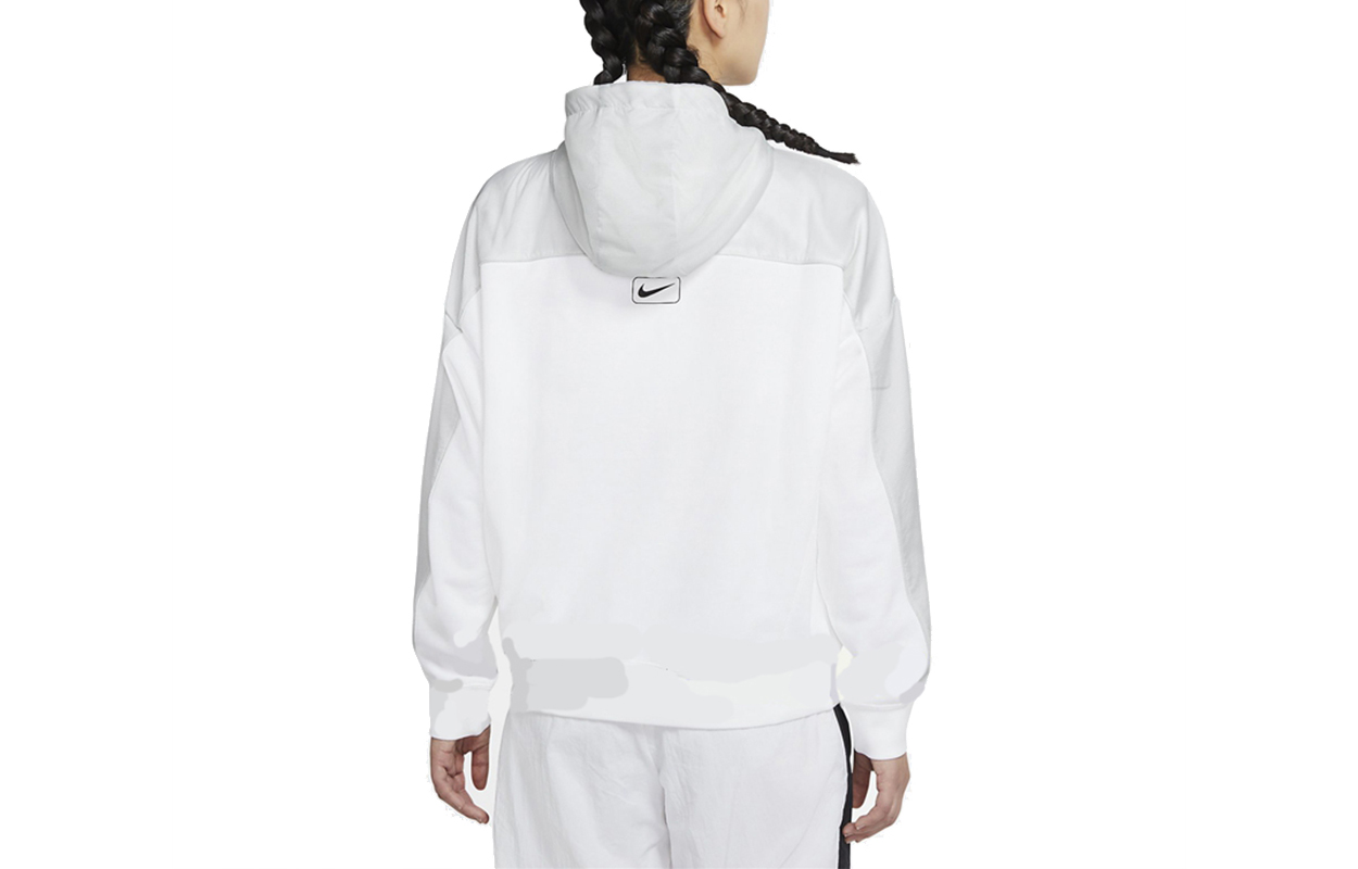 Lookbook (Women) Nike Letter Print Colorblock Half-Zip Hoodie Jacket White CZ8865-100