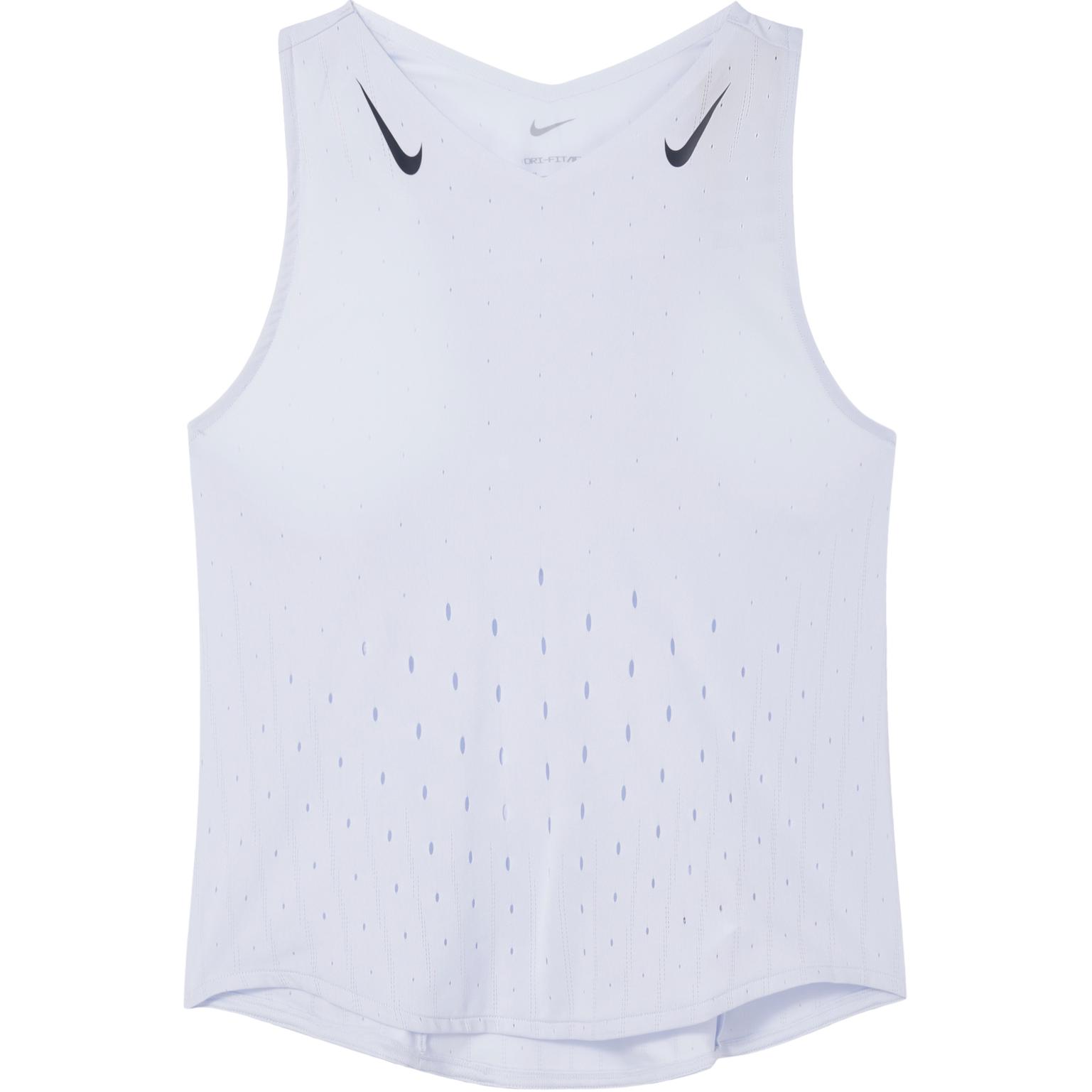 (Women) Nike Light Blue V-Neck Quick-Dry Breathable Sleeveless Tank Top. FN2505-085