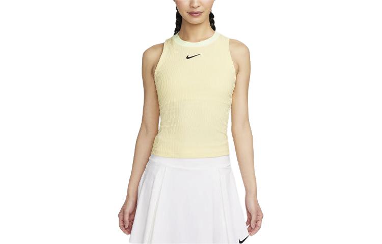 (Women) Nike Logo Colorblock Crew Neck Tank Top Soft Yellow (Womens) FD5636-722