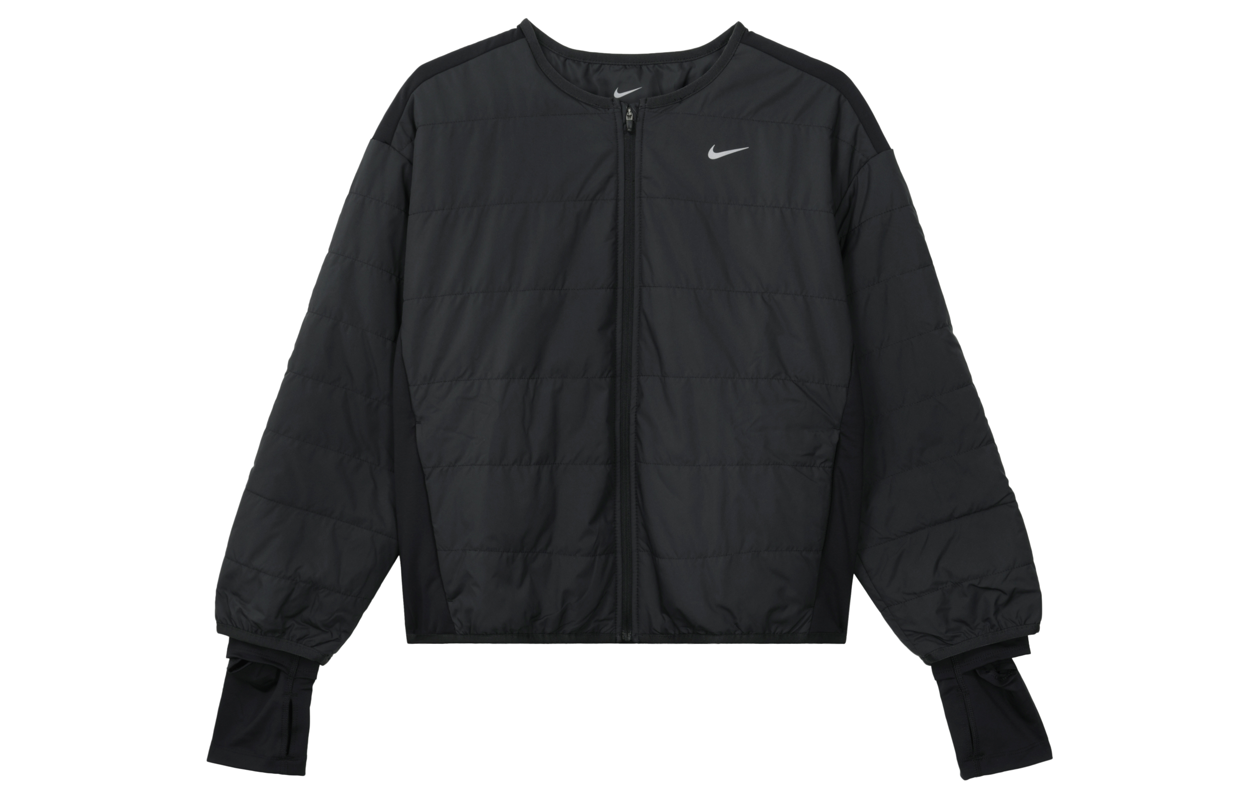 (Women) Nike Logo Crewneck Long-Sleeve Jacket Black FB7512-010