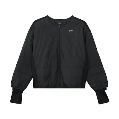 (Women) Nike Logo Crewneck Long-Sleeve Jacket Black FB7512-010