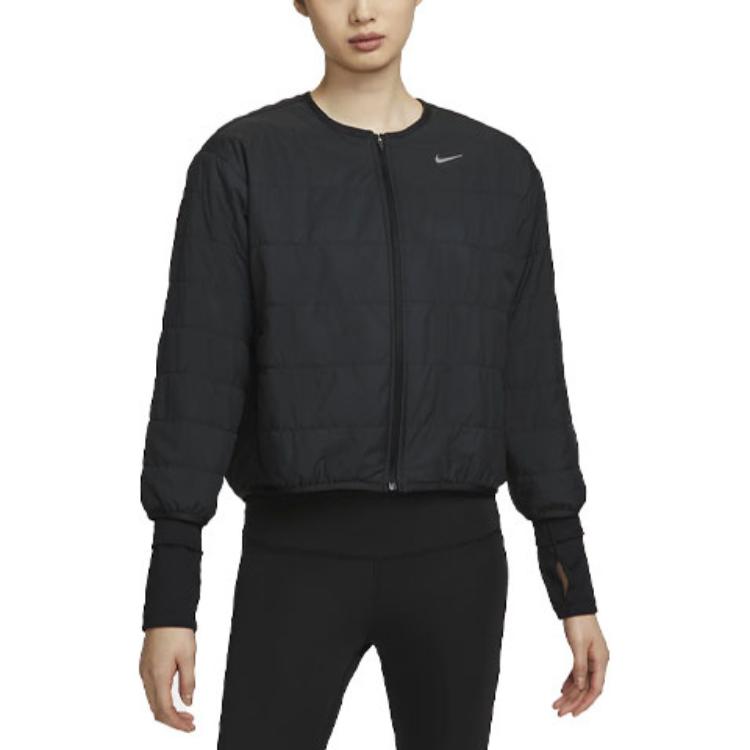 Shop (W) 耐克标志圆领长袖夹克黑色 FB7512-010