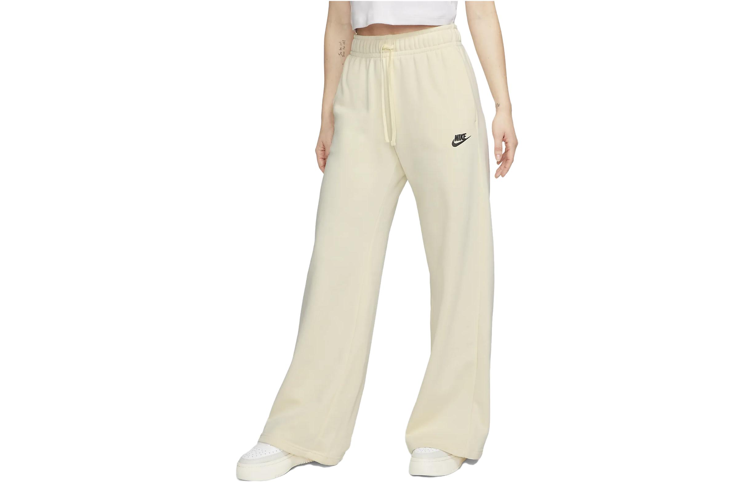 (Women) Nike Logo Drawstring High-Waist Pants Cream White FB2727-113