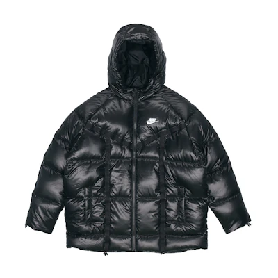 (Women) Nike Logo Hooded Puffer Jacket Black. DD4653-010