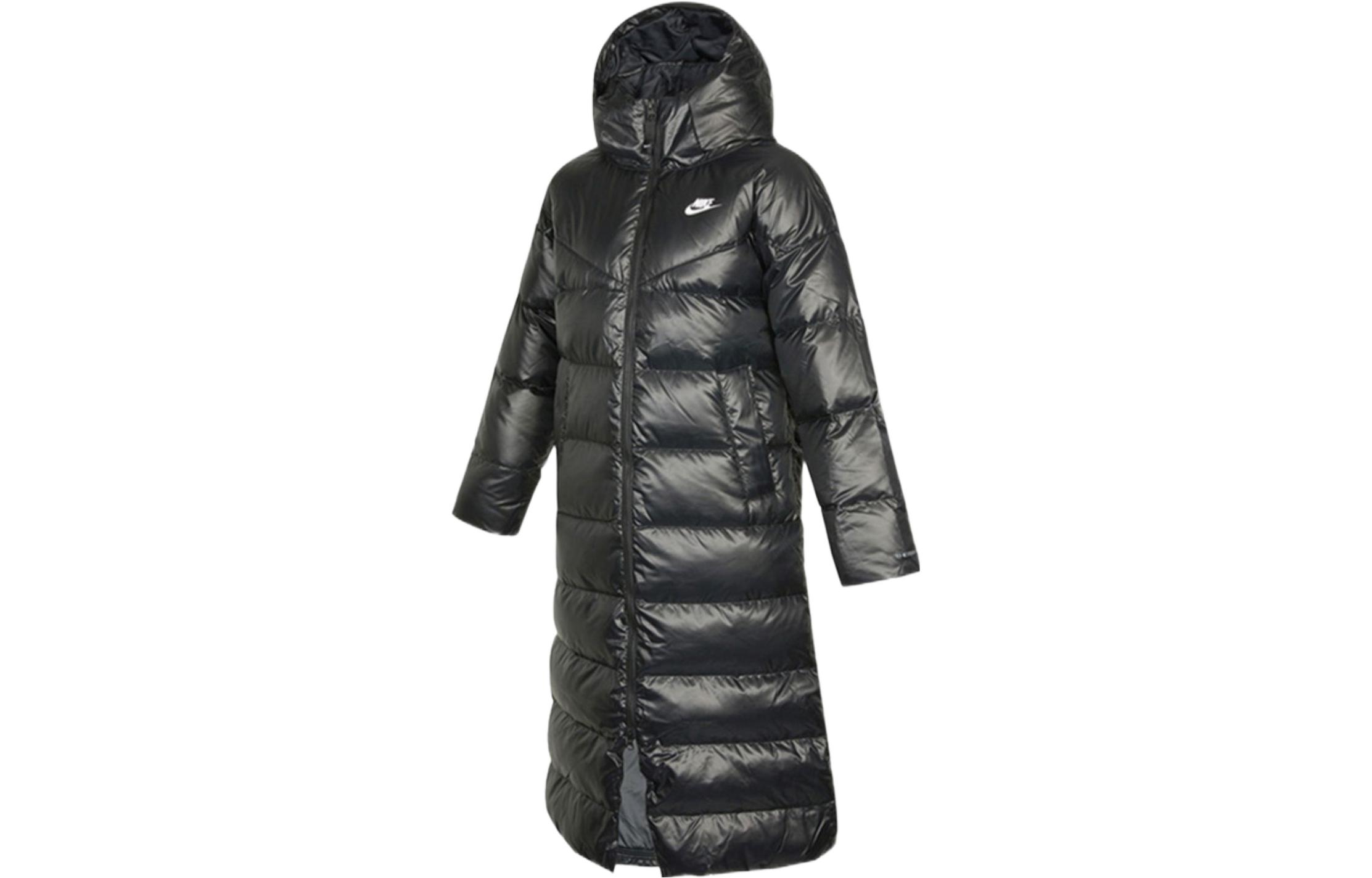 Order (Women) Nike Logo Print Long Puffer Jacket Hooded Black. DH4082-010