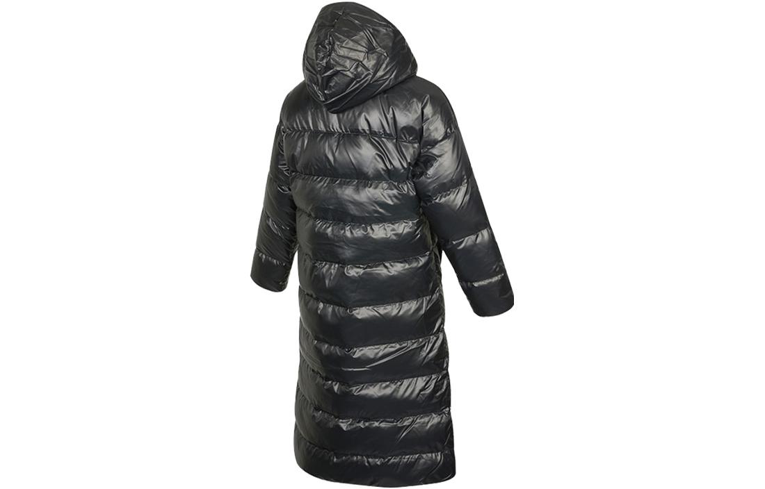 Lookbook (Women) Nike Logo Print Long Puffer Jacket Hooded Black. DH4082-010