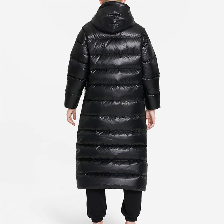 Purchase (Women) Nike Logo Print Long Puffer Jacket Hooded Black. DH4082-010