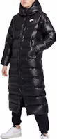 Details for (Women) Nike Logo Print Long Puffer Jacket Hooded Black. DH4082-010
