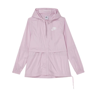 (Women) Nike Logo Printed Drawstring Hooded Jacket Sakura Pink DQ3353-695
