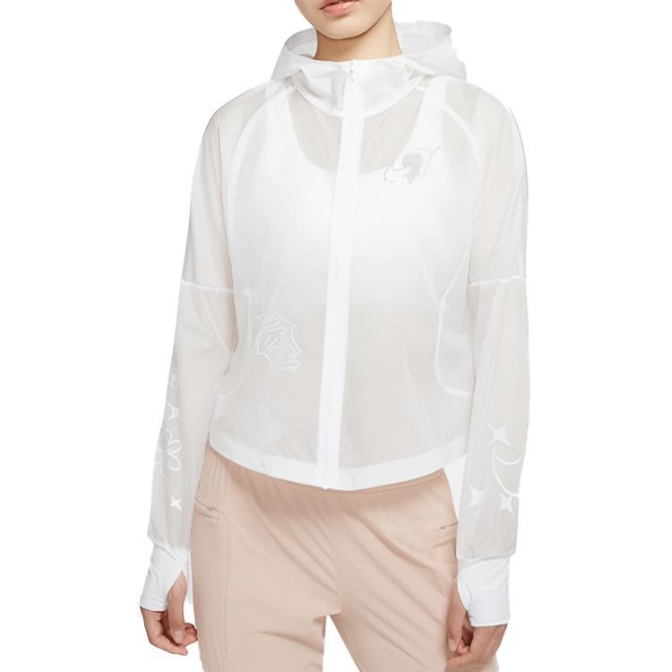(Women) Nike Logo Printed Fashion Comfortable Hoodie Jacket CW1562-100