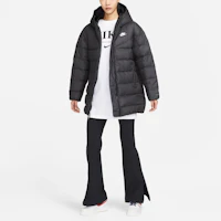 Shop (Women) Nike Logo Printed Hooded Down Jacket Black DQ6874-010