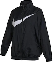 (Women) Nike Logo Printed Windbreaker Loose Fit Jacket Black DX5865-010 (Women) Nike Logo Printed Windbreaker Loose Fit Jacket Black DX5865-010