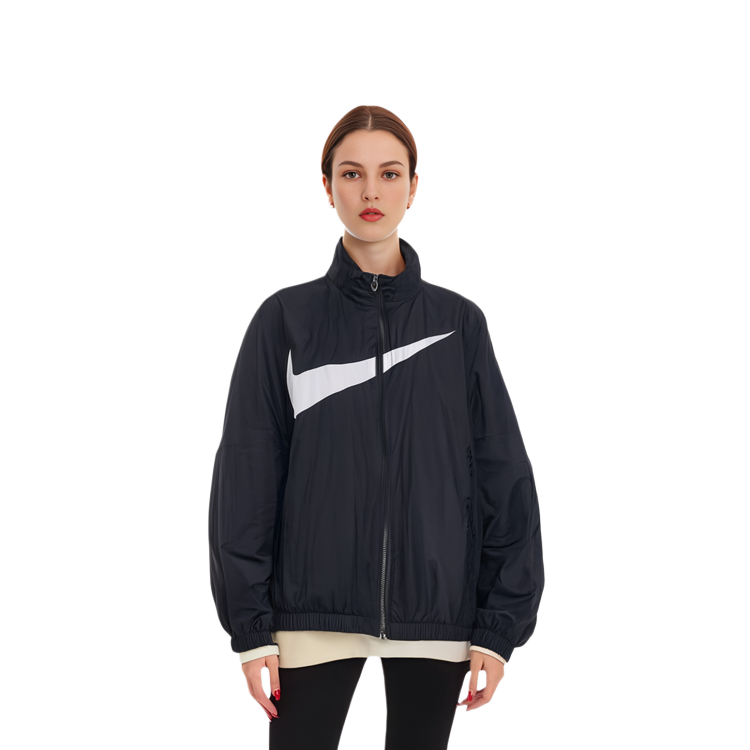 Shop (Women) Nike Logo Printed Windbreaker Loose Fit Jacket Black DX5865-010