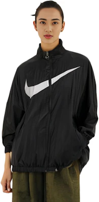 (Women) Nike Logo Printed Windbreaker Loose Fit Jacket Black DX5865-010 Details for (Women) Nike Logo Printed Windbreaker Loose Fit Jacket Black DX5865-010