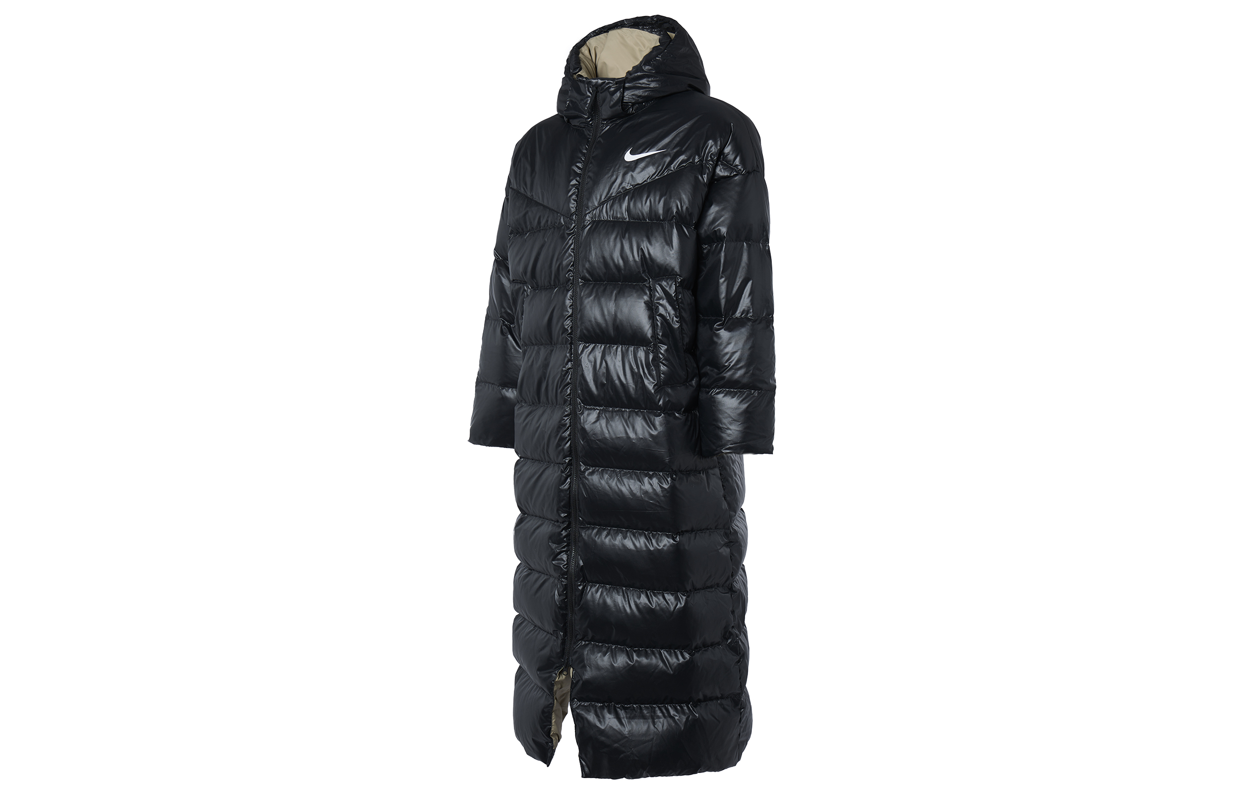 Order (Women) Nike Long Hooded Down Jacket Black - Winter Outdoor Sports Coat CU5820-010