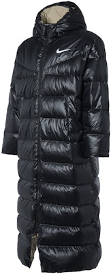 (Women) Nike Long Hooded Down Jacket Black - Winter Outdoor Sports Coat CU5820-010 Order (Women) Nike Long Hooded Down Jacket Black - Winter Outdoor Sports Coat CU5820-010