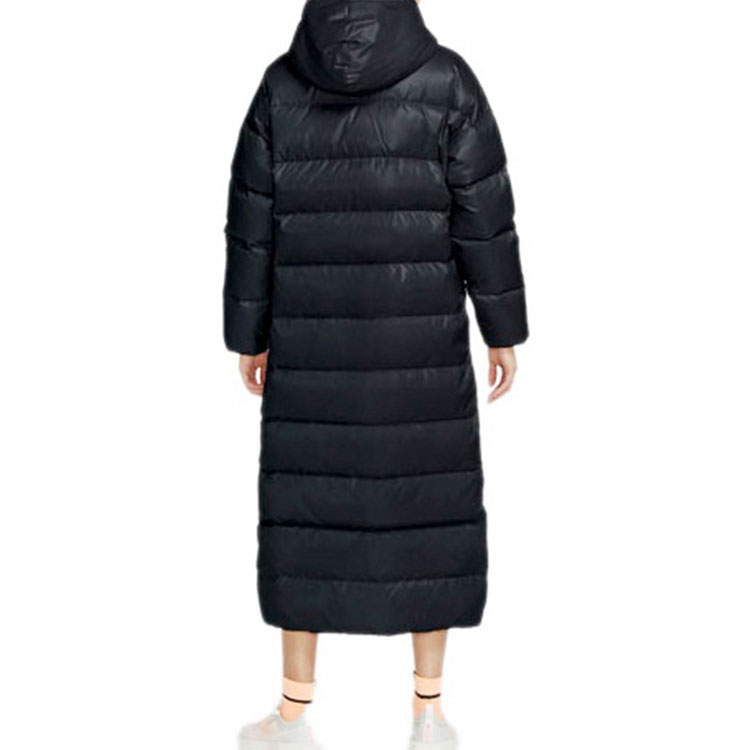 Details for (Women) Nike Long Hooded Down Jacket Black - Winter Outdoor Sports Coat CU5820-010