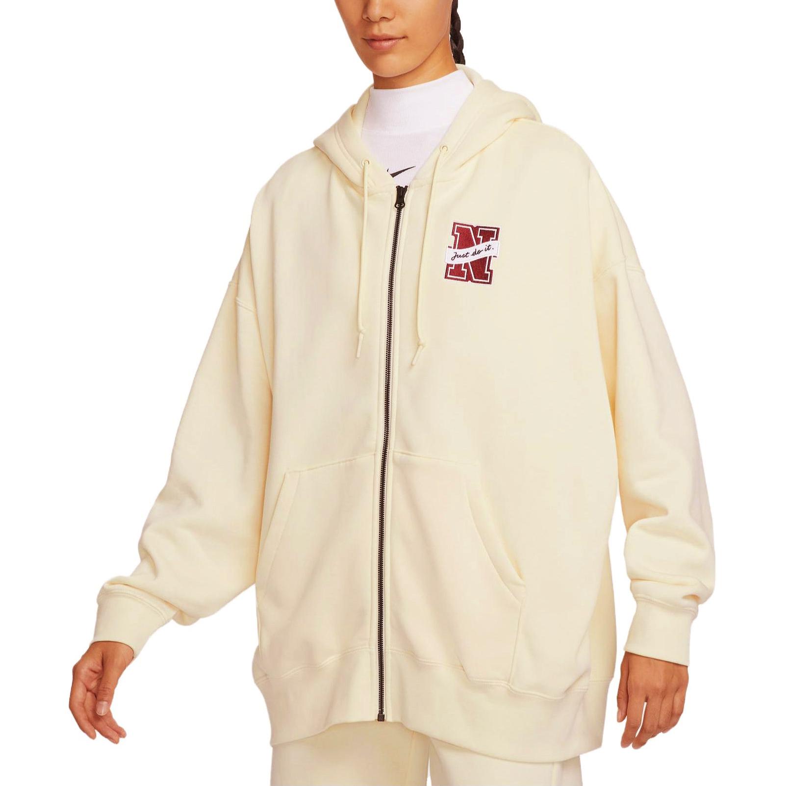 (Women) Nike Loose-Fit Hoodie Jacket Coconut Milk Color FV8445-113 圖 5