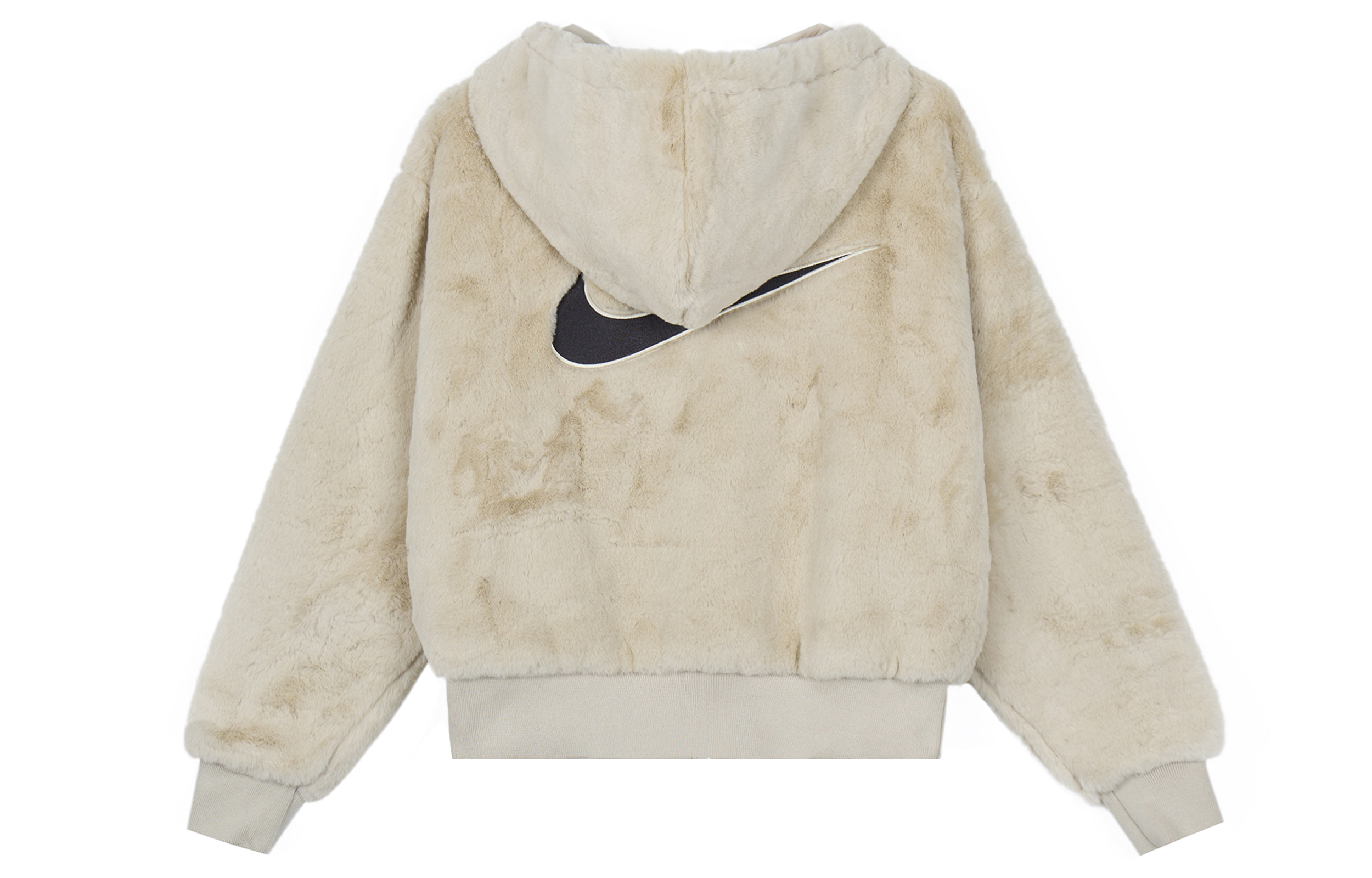 (Women) Nike Loose Fit Faux Mink Fur Hoodie Jacket - Khaki DD5117-206 圖 3