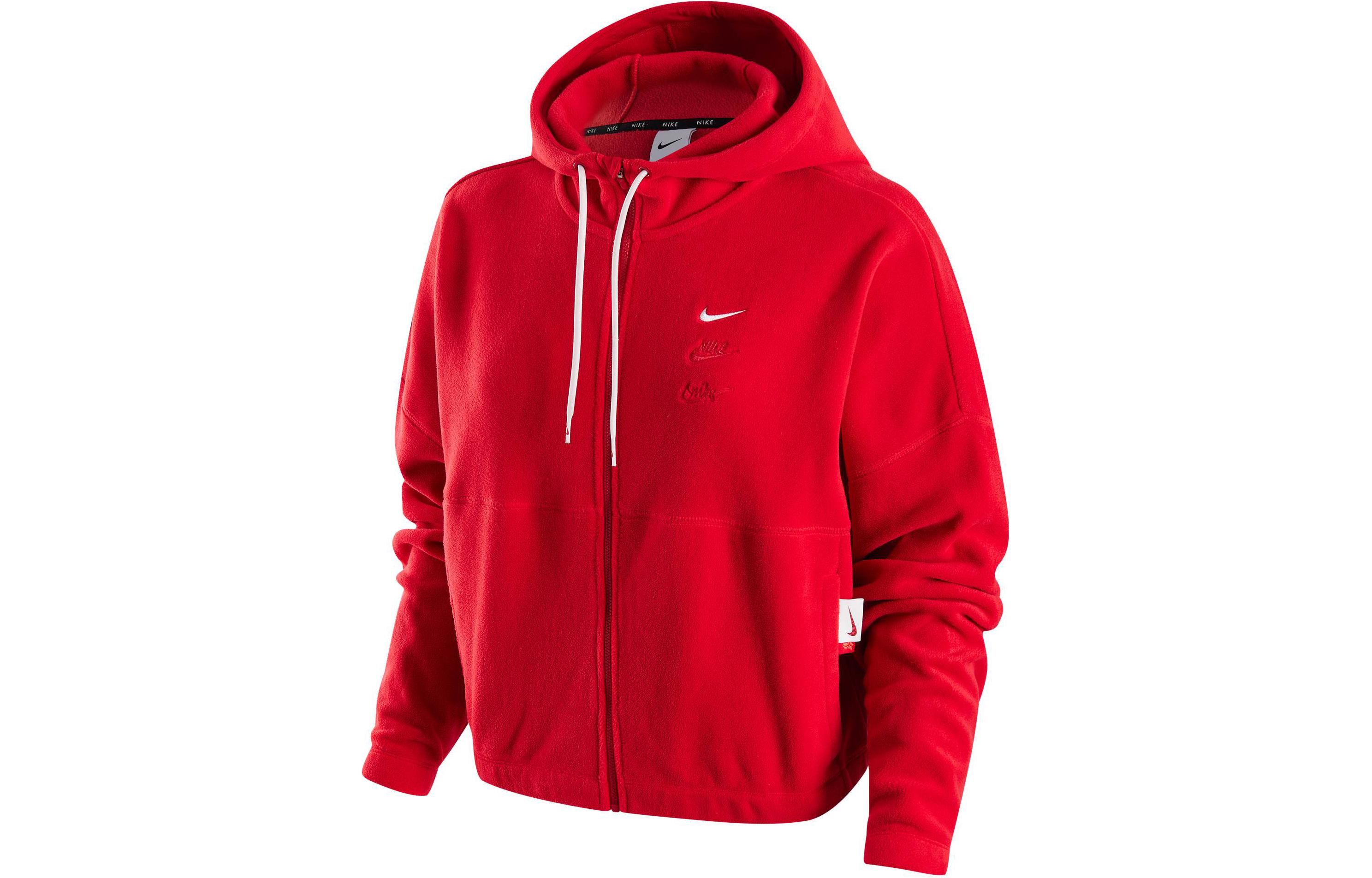 (Women) Nike Lunar New Year Fleece Hoodie Red - Relaxed Fit Warm Logo Design FZ6387-657