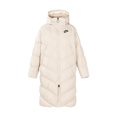 (Women) Nike Mid-Length Down Jacket Hoodie White Winter Coat CZ4069-008