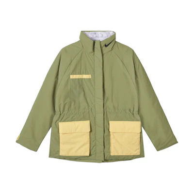 (Women) Nike Multi-Pocket Embroidered Logo Zip-Up Jacket Outdoor Green DQ6851-334