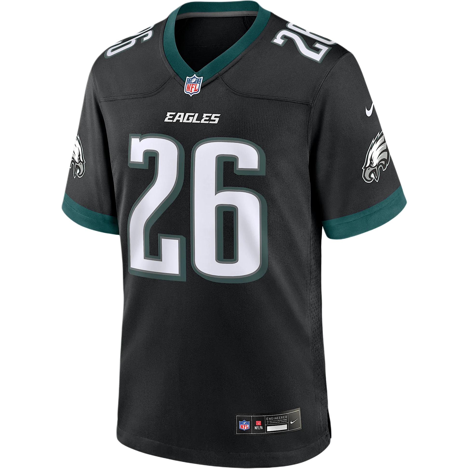 Nike NFL FW24 Saquon Barkley Philadelphia Eagles Oversized Black Tee Football Jersey 67NM0AAN86F-XZ7