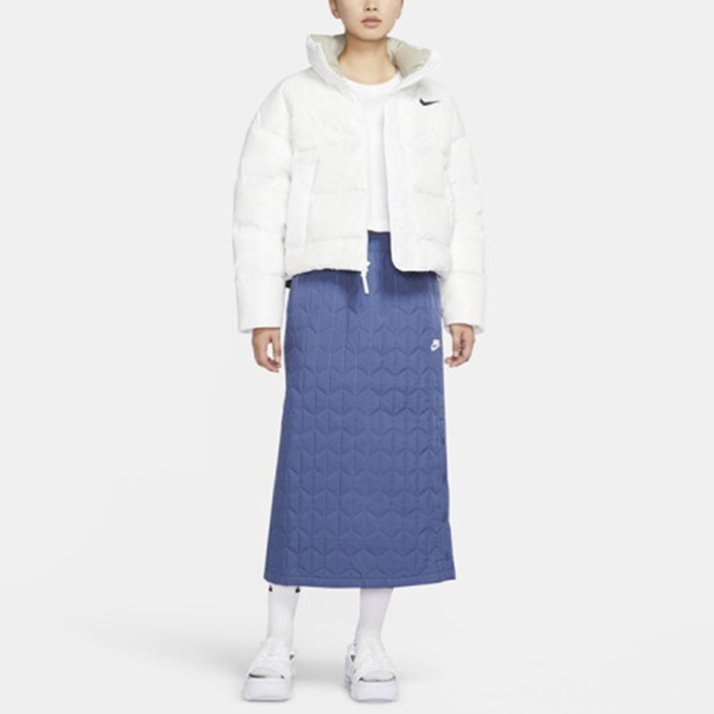 Shop (W) Chaqueta Corta Nike NSW Puffer Acolchada Invierno Blanca. CU5814-100