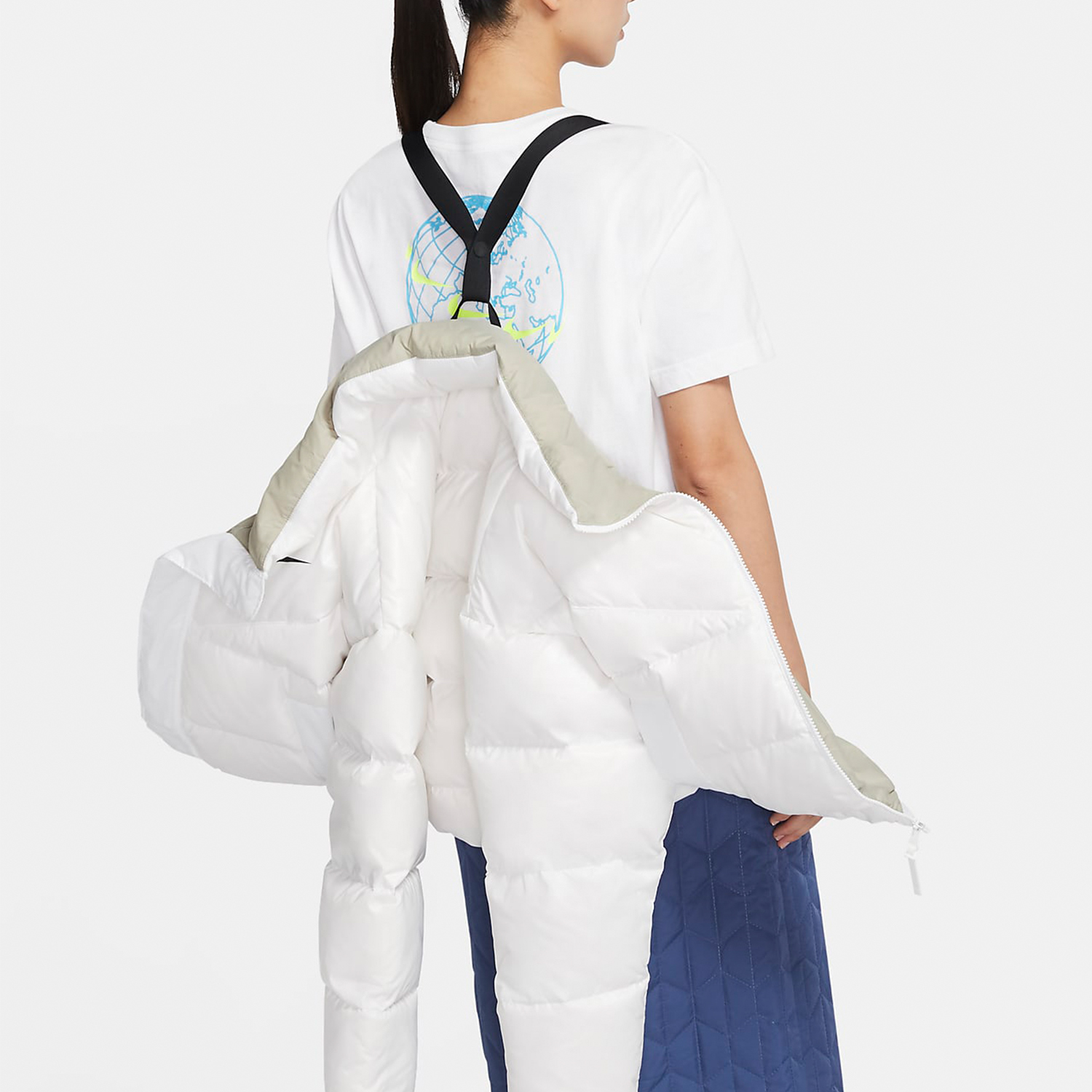 Sizing (W) Chaqueta Corta Nike NSW Puffer Acolchada Invierno Blanca. CU5814-100