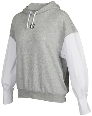 (Women) Nike NSW Icon Clash Fleece Hoodie Casual Knit Pullover - Grey DD5053-063 Order (Women) Nike NSW Icon Clash Fleece Hoodie Casual Knit Pullover - Grey DD5053-063