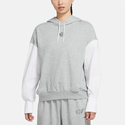 (Women) Nike NSW Icon Clash Fleece Hoodie Casual Knit Pullover - Grey DD5053-063 Purchase (Women) Nike NSW Icon Clash Fleece Hoodie Casual Knit Pullover - Grey DD5053-063