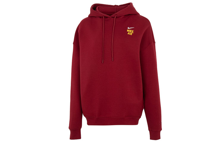 (Women) Nike NSW Premium Fleece Hoodie Red Pullover Casual Sweatshirt FB7650-677