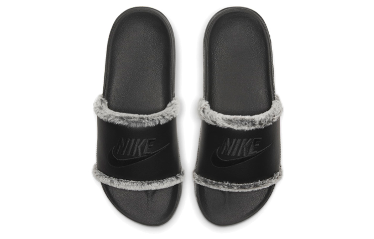 (W) Nike OffCourt Leather Slide 'Black Fur' 圖 3