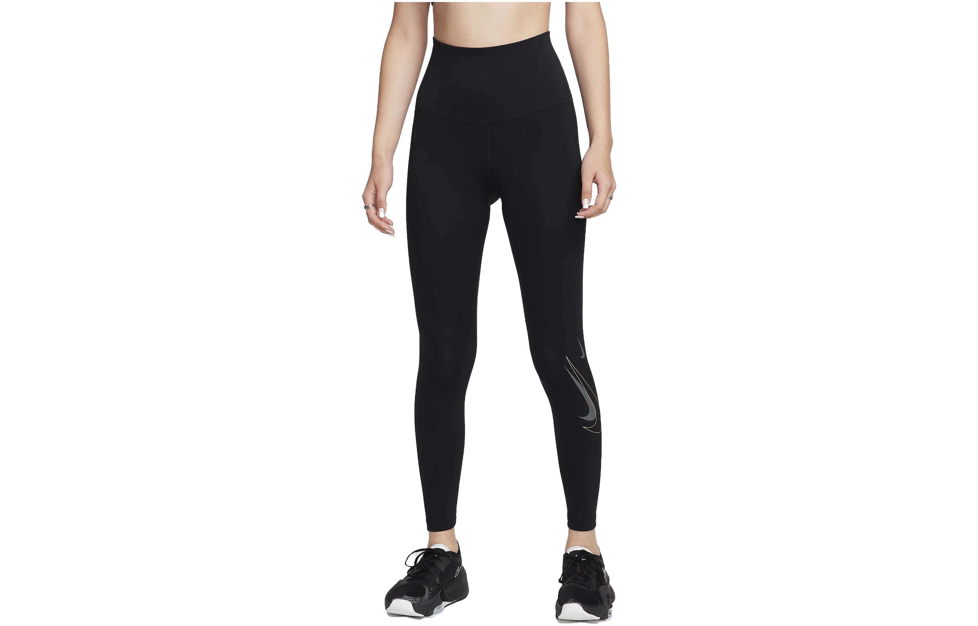 (Women) Nike One High-Waisted Logo Leggings Black FN7386-011