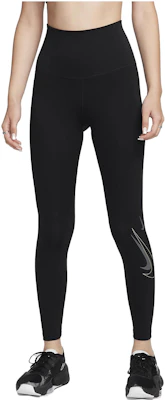 (Women) Nike One High-Waisted Logo Leggings Black FN7386-011 Buy (Women) Nike One High-Waisted Logo Leggings Black FN7386-011