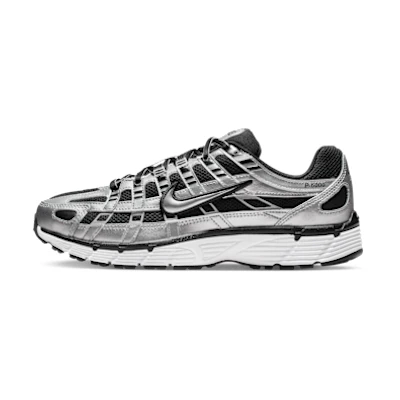 (W) Nike P-6000 Retro Running Sneakers Metallic Silver/Black/White/Metallic Silver