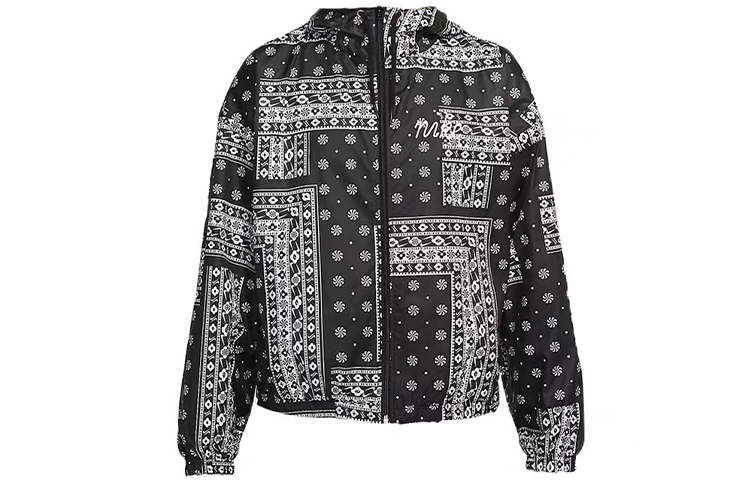 (Women) Nike Paisley Print Woven Hooded Jacket Black CU5893-010