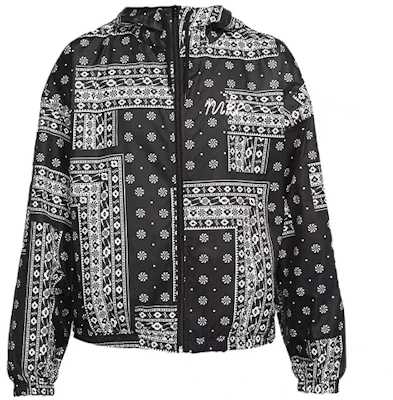 (Women) Nike Paisley Print Woven Hooded Jacket Black CU5893-010 Buy (Women) Nike Paisley Print Woven Hooded Jacket Black CU5893-010