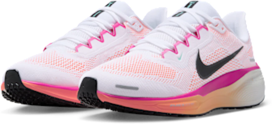 (W) Nike Pegasus 41 Blanco/Rosa Fuego/Naranja Pulso/Negro FD2723-120 Details for (W) Nike Pegasus 41 Blanco/Rosa Fuego/Naranja Pulso/Negro FD2723-120