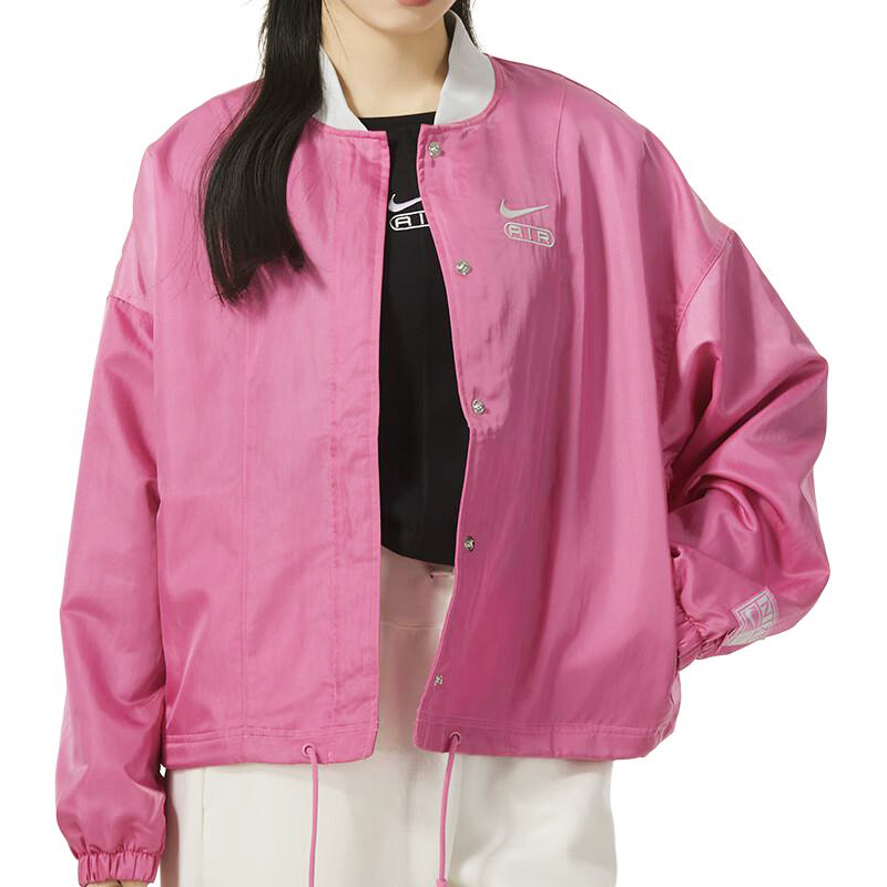 (Women) Nike Pink Colorblock Collar Woven Long-Sleeve Jacket FN1909-675 圖 4
