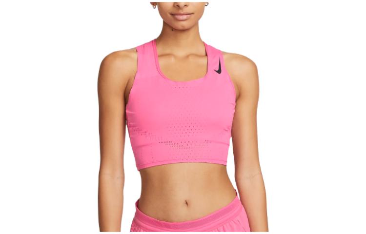 (Women) Nike Pink Sleeveless Slim Fit Cropped Tank Top. DM8728-606